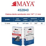 CATENA 1/4" - 52 MAGLIE - 1.1 MAYA prof. semitondo antirimbalzo - MICRO