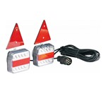 KIT FANALI POST. A LED - 7 POLI CON TRIANGOLO - FISSAGGIO A MAGNETE